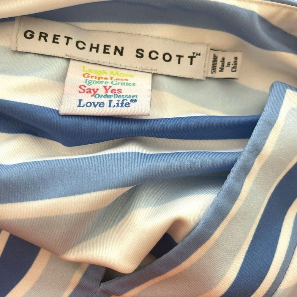 Gretchen Scott Designs Preppy Seaside Tunic shirt Blouse XXS Abstract Botanical - Picture 7 of 9